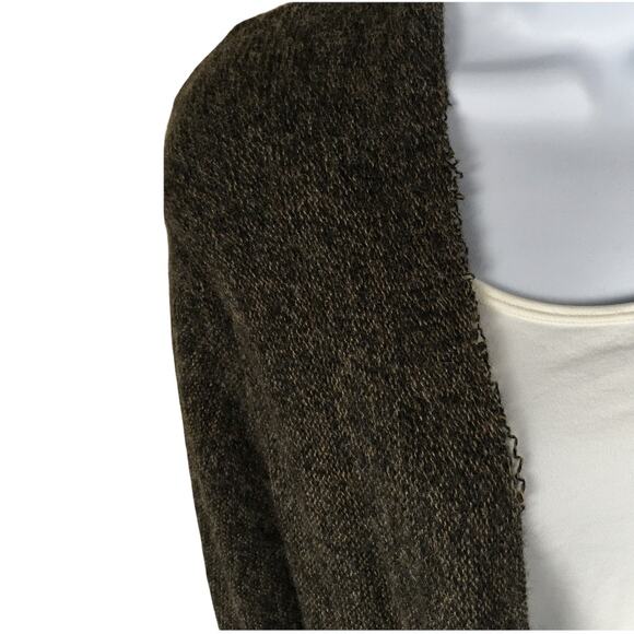 Peruvian Connection Sweater 100% Royal Alpaca Brown Knit Cardigan Duster L -flaw - Picture 8 of 11